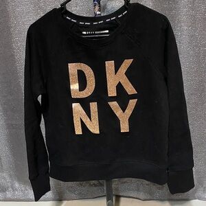 DKNY Black Sweater with Gold Logo